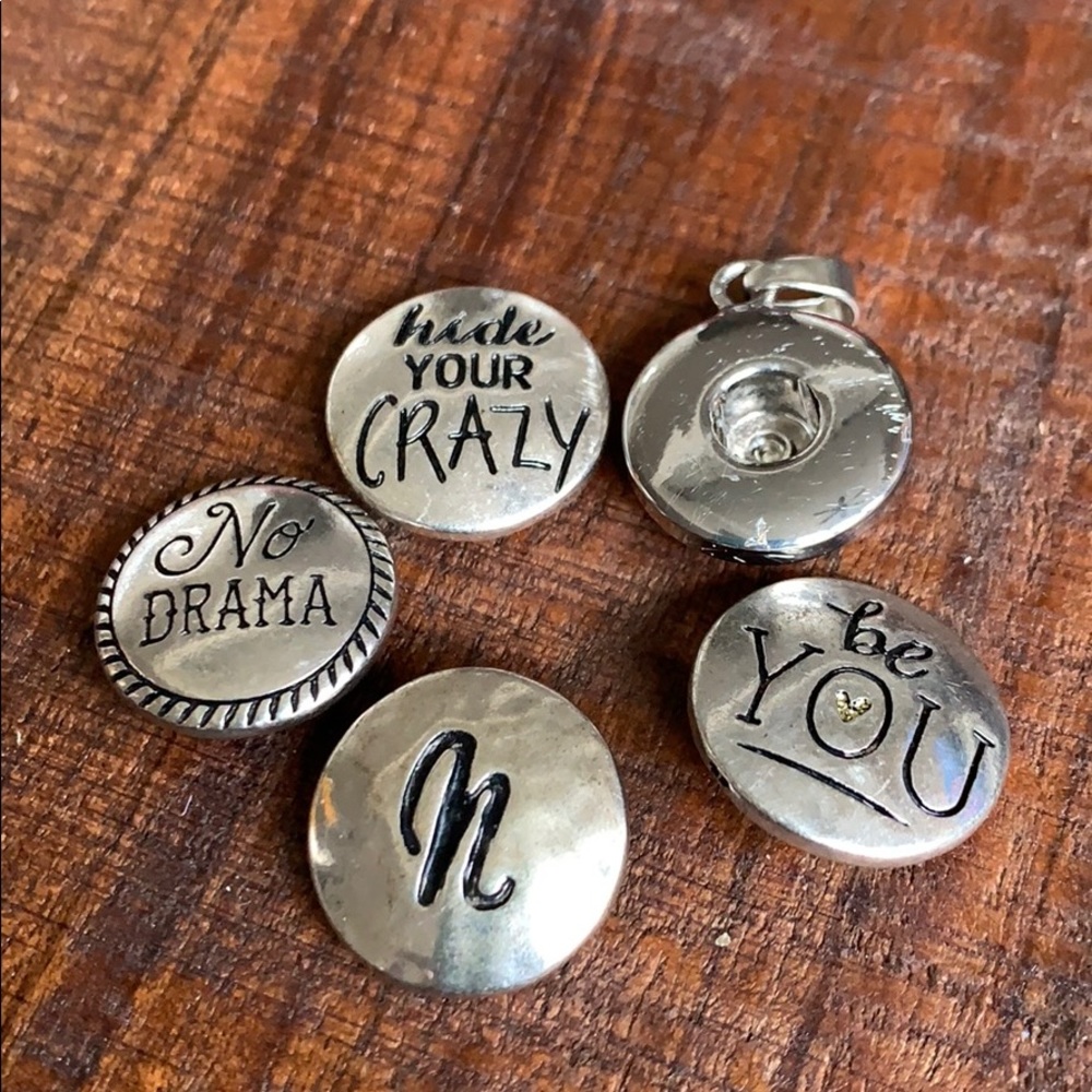 2/$20 Silver Button Pendants